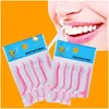 Palitos de dente 25pcs/conjunto plástico TOOTICK algodão Floss Stick para Acessórios para a mesa de saúde oral ferramenta de bolsa opp pack dhs ship wx9525 dhgarden dh3o1