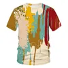 Men's T Shirts Cool Graffiti Pattern T-shirt Art Painting Tops 3D Printed Fashion Short-sleeved Round Neck Shirt Trendy Streetwear