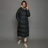 Dames Down Parkas Malina Verwijderbare sjaalcap eenvoudige mode winter losse puffer lagen elegante lange gevoerde jassen vrouwelijke dames 221201