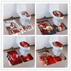 Fundas para asientos de inodoro, juego de 3 uds., funda navideña, alfombrilla de baño de Papá Noel, decoración navideña 221130