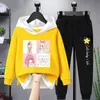 Clothing Sets Girl Casual 2Pcs Spring Autumn Toddler Girls Cartoon Hooded Coat T shirt Pants Students Tracksuit Boutique Clothes 221130