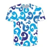 Herr t -skjortor harajuku stil m￤n och kvinnor skjorta vardagliga roliga fr￥gan m￤rke 3d tryck kort￤rmade tidvattnet m￤rke toppar sommarmens