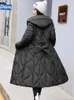 Женская пиджак -женская женская куртка с изготовлением Rhombus Winter Coats с капюшоном теплые густые куртки на колене мода Solid Parka 221201