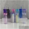Tumblers 10 Colored 20Oz Acrylic Skinnny Tumbler With Lid St Walled As Reusable Plastic Cups Clear Straight Travel Water Bot Dhgarden Dhsk7