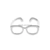 Cluster Rings Europe Fashion Jewelry Fun Mini Glasses Ring Nisch Design Öppnande Pekfingerälskare Ringar Ring Drop Delivery DHMR6