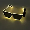 Weihnachtsdekorationen, EL-Draht, 8-Bit-Brille, LED-Blinkbrille, leuchtende Partyzubehör, leuchtende Brille, helles Licht, Festival-Party, leuchtende Sonnenbrille 221201