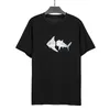 Anges hommes t-shirts lettre Logo lâche décontracté unisexe col rond manches courtes hommes femmes amoureux Style requin impression t-shirt 04