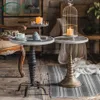 Iron glass small round tables Living Room Furniture house loft personality side a few retro balcony leisure tea table old