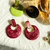 Orecchini a bottone artigianali in smalto verde rosso fresco per le donne Accessori in argento 925 con ago Gioielli di moda all'ingrosso 10 paia / lotto