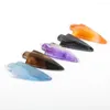 Pendant Necklaces 2Pcs Fashion Arrow Shape Pendants Natural Semi-precious Stone Agate 20x50mm Hole 15mm 5 Colors For Your Choice DIY