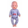 Acessórios para bonecas Pijamas de pescoço de tripulação feita à mão para 18 polegadas American Acessory Girl 43 cm Baby Born Clothes 43 Nossa geração 221130