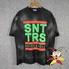 Men's T-Shirts Tie Dye Vintage T-Shirt Men Women Broken Letter Print Top Tee T Shirt mens clothing T221130