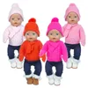 Accessori per bambole 1 set maglione vestito cappello sciarpa guanti misura 17 pollici 43 cm vestiti nati vestito per bambino per regalo di compleanno festival 221130