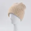 Chapeau d'hiver en fourrure de lapin pour femmes, bonnet tricoté épais et chaud pour filles, style coréen, couleur unie, à la mode