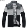 メンズセーター秋の冬のニットジャケット厚い柔らかい長袖温かいセーターコートスタンドカラーカジュアルカーディガン男性221130