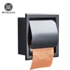 Toilet Paper Holders Stainless Steel Holder Polished Chrome Wall Mounted Concealed Bathroom Roll Box Waterproof 221201