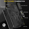 Antichoc Armor Cases Kickstand Slide Camera Cover Pare-chocs résistants aux chocs pour Samsung Galaxy S22 Ultra 6,8 pouces 5G Phone Case S22 Plus S20 S21 FE S10