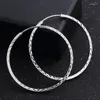 Hoop oorbellen JHSL Real 925 Sterling zilver groot voor vrouwen damesmeisjes Fijne sieraden 4.2 cm diameter