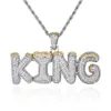 TopBling Hip Hop Charm Letras personalizadas Collar con Colgante para Nombre Joyería chapada en oro real de 18 k