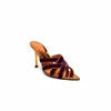 Alevi Mlano CYNDI women shoe 2022 10.5cm Mule with crossed velvet straps contrast trim and chromed heel