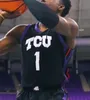 Mike Miles Jr. TCU Horned Frogs 농구 저지 Mens Youth 2 Emanuel Miller 5 Chuck O'Bannon Jr. 0 Micah Peavy 3 PJ Haggerty Stitched Custom College Jerseys