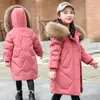 Down Coat Warm Kids Winter Parka Ytterkläder tonåring outfit barn kläder faux päls flickor snöar jacka tz4 221130