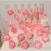 1,5 m 10Led Artificial Rose Flower Garland String Light Valentine Day Foam Rose Fairy Lights Wedding Christmas Party Decorations