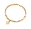 18K Gold plattiert 925 Silberarmbänder Designer-Kettenarmband Lady Liebesbrief Perlenarmband Mode Schmuck exquisite Accessoires Hochzeitsfeier