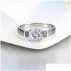 Band Rings Jewelry Engagement Rings Ladies Fashion Ol 18K Rose Gold Platinum Round Zircon R054 / R053 1072 Q2 Drop Delivery Ring Dhkw4