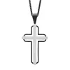 Pendentif Colliers en acier inoxydable Rose Gold Cross Collier pour hommes garçons religieux chrétien chaîne bijoux 24 pouces