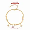 Łańcuch bransoletki Canner Star for Women Silver 925 Sterling Original Original 18K Gold Fine Jewelry Jewels Luksus