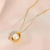 Charcker Natural Freshwater Pearl Colar W/ Brass Chain 18K Gold preenchido para mulheres Jóias de casamento para festas 2022 Venda