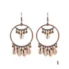Dangle Chandelier Vintage Handmade Big Round Dangle Earrings Shell Drop For Women Fashion Ethnic Jewelry Delivery Dhinz