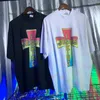 T-shirty męskie Rainbow Jesus Is King T-Shirt Ogabarstwa T-shirty Heterochromatyczne druk niedzielny koszulka nabożeństwa Jezus Cross Tops T221130