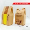 Disposable Take Out Containers Kraft Paper Toast Bag Disposable Containers With Clear Window Food Baking Packaging Bags Oil Dhgarden Dh9Jn