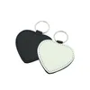 Tiktok Sublimation Blanks Keychain Pu Leather Keychain for Christmas Heat Transfer Keyring DIY Craft Supplies DHL 1205