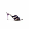 Alevi Mlano CYNDI women shoe 2022 10.5cm Mule with crossed velvet straps contrast trim and chromed heel