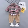 Clothing Sets Autumn Spring Baby Boy Fashion Formal Kid Suits Plaid Shirt Pants 2pac set Children Clothes 1 2 3 4 5 Years 221130