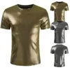 Men's T Shirts Men Shorts 2022 Eurocode Summer Short Sleeve Glossy T-shirt Fashion Trend Tyrant Gold Top