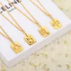 Celi Classic 12 Constellation Pendant Necklace Gold Collar Chain Man Women Designer Jewelry