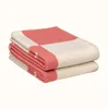 Cobertor de caxemira com letras de designer, cachecol de lã macia, xale, calor portátil, espessante, xadrez, sofá-cama, cobertor de malha de lã