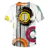 Męskie koszulki T-shirt Summer krótko-rękawoeved 3D Abstract Druku