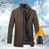 Lã de lã masculina Brand Brand Winter Warm Jacket Parkas Coat Men Fashion Roupas de outono de lã à prova de vento Slim Vest ajustável macho 221201