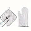 Other Kitchen Dining Bar Sublimation Oven Glove Set Canvas Microwave White Blank Diy Kitchen Tool Antiscald Heat Insation Tranfer Dh71M