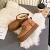 أستراليا مصممة التمهيد تسمان سنو بوتس أزياء السيدات منصة Tazz Fur Slippers الكلاسيكية Mini Sheed Sheepe Sheepes Wool Winter Cankle Booties US 4-12