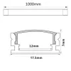 Günstiges Einbau Aluminiumprofil für LED -Streifen mit Länge 200 cm und PC Frosted Clear Deckung