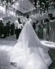 Afrikansk arabisk blygsam långärmad höghalsbröllopsklänningar med avtagbara tågapplikationer spets tyll långa brudklänningar vestido de novia bc14608