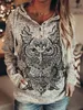 Women's Hoodies Sweatshirts Wolf Hoodie Fashion Oversized Vintage Sweats Girls Coat Sweatshirt Hooded Pullover Owl Tracksuit Autumn 221129
