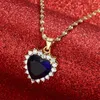 Pendant Necklaces Heart Charm Women Girl Gold Color CZ Stone Necklace Jewelry African Arab Middle East Gifts