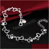 Charm Armband 925 Sterling Sier FL Heart AAA Zircon Chain Armband For Women Wedding Engagement Party Fashion Smycken Drop Deliver DH3XL